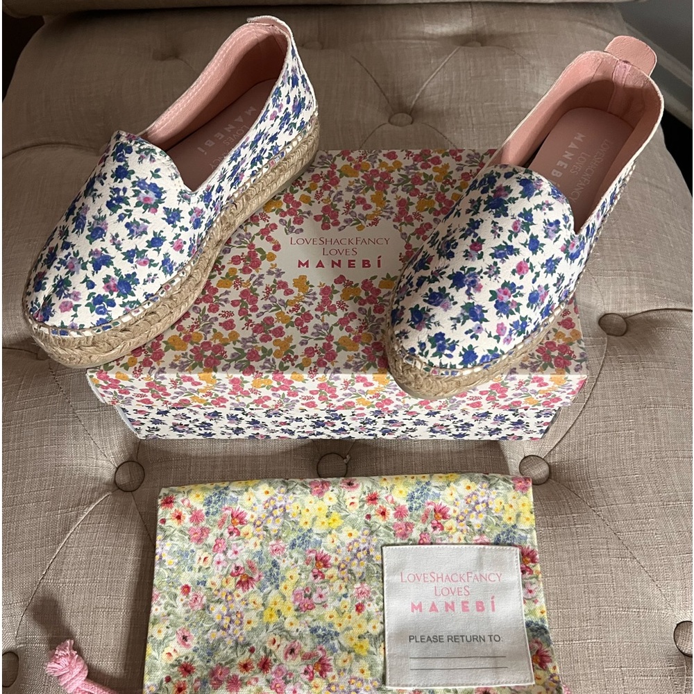 LOVESHACKFANCY LOVES MANEBI Floral Print Espadrilles